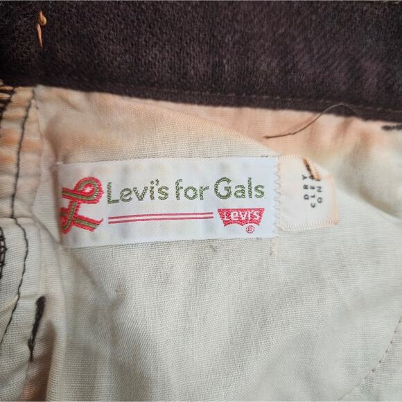 VTG 60s Levi's for Gals 542 Big E Velvety Brown Bell Bottoms, 26x27 - Picture 10 of 10